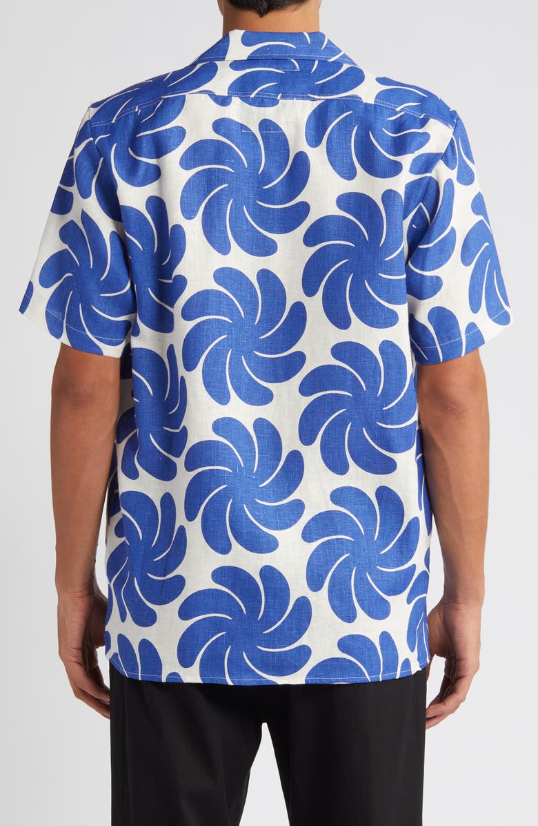 OAS Nebula Linen Camp Shirt, Alternate, color, Blue