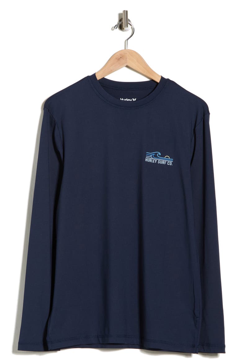 Waves UPF 50+ Long Sleeve Sunshirt, Alternate, color, NAVY
