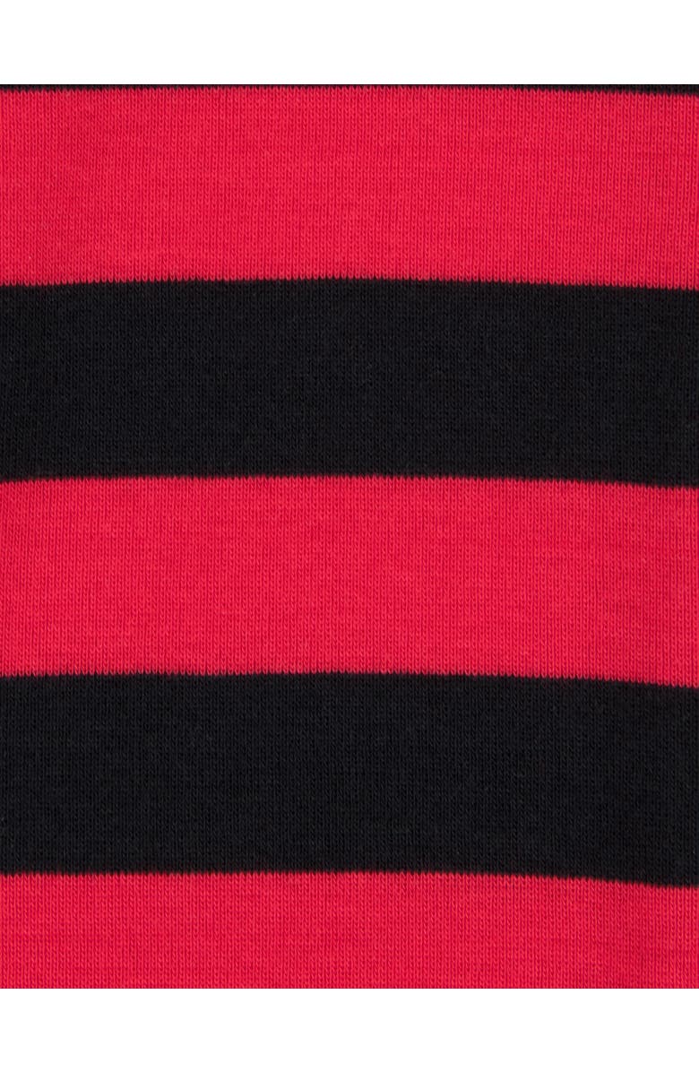 Leveret Footed Printed Cotton Pajamas, Solids, Stripes & Tie Dye, Alternate, color, Striped Red & Black