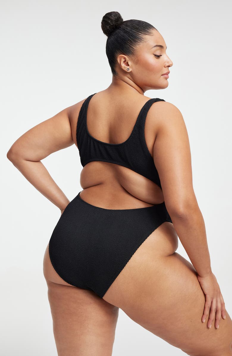 Good American Always Fits Cutout One-Piece Swimsuit, Alternate, color, 