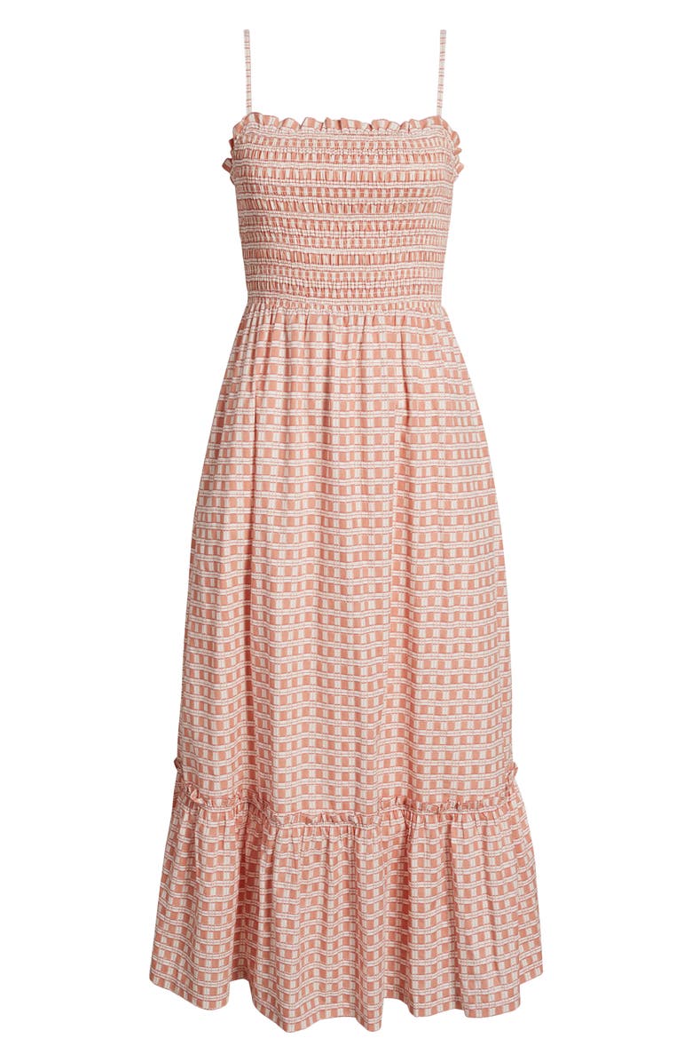 Cleobella Magnila Check Print Sleeveless Dress, Alternate, color, Bellini Plaid Print