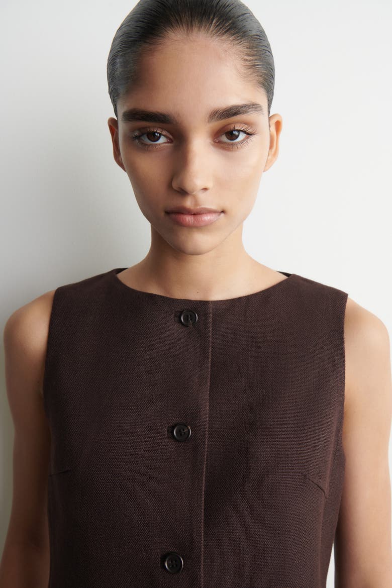Tailored Vest, Alternate, color, BROWN
