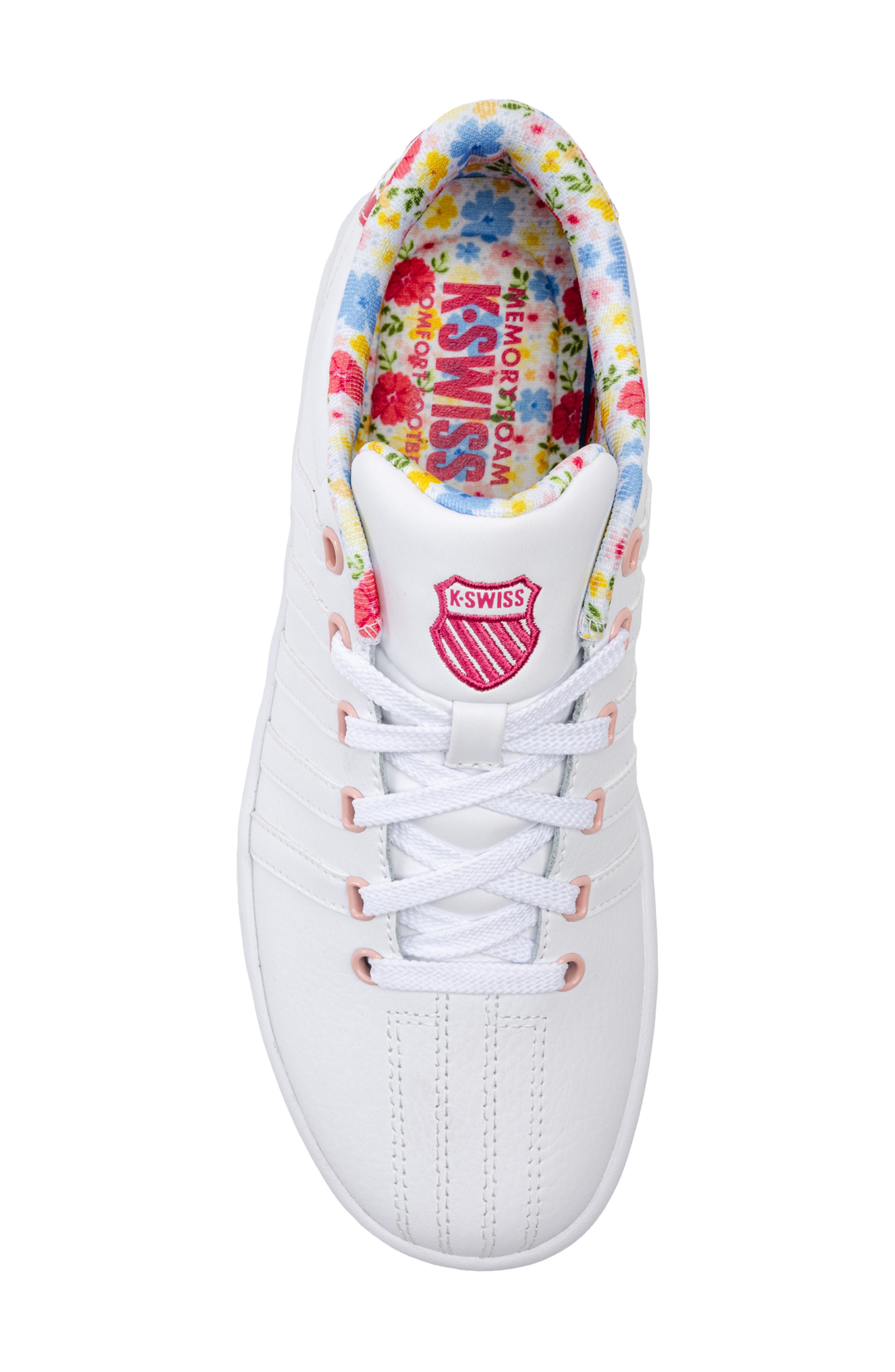 K-Swiss Court Pro II CMF Leather Sneaker, Alternate, color, White/ Raspberry Sorbet