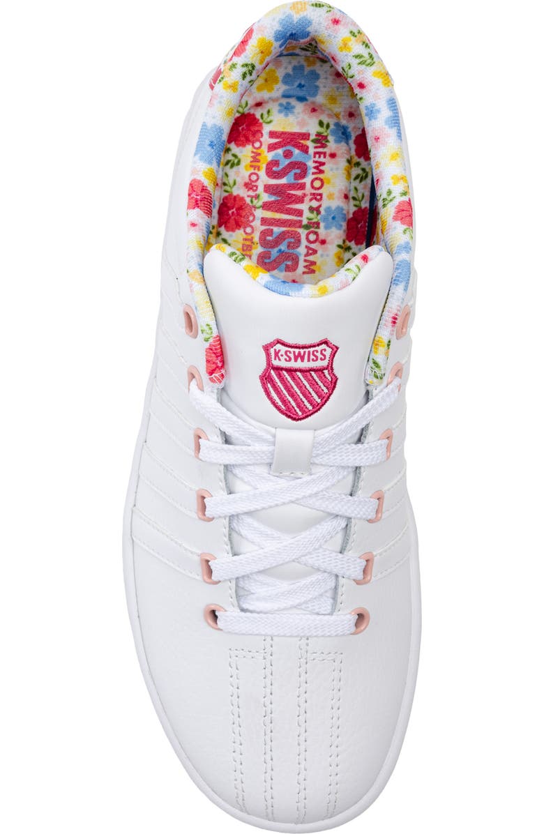 K-Swiss Court Pro II CMF Leather Sneaker, Alternate, color, White/ Raspberry Sorbet