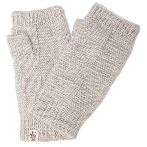 Hand Loom Checkered Fingerless Gloves