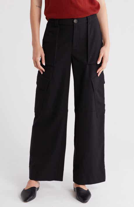 Vince Flannel Wide Leg Cargo Pants