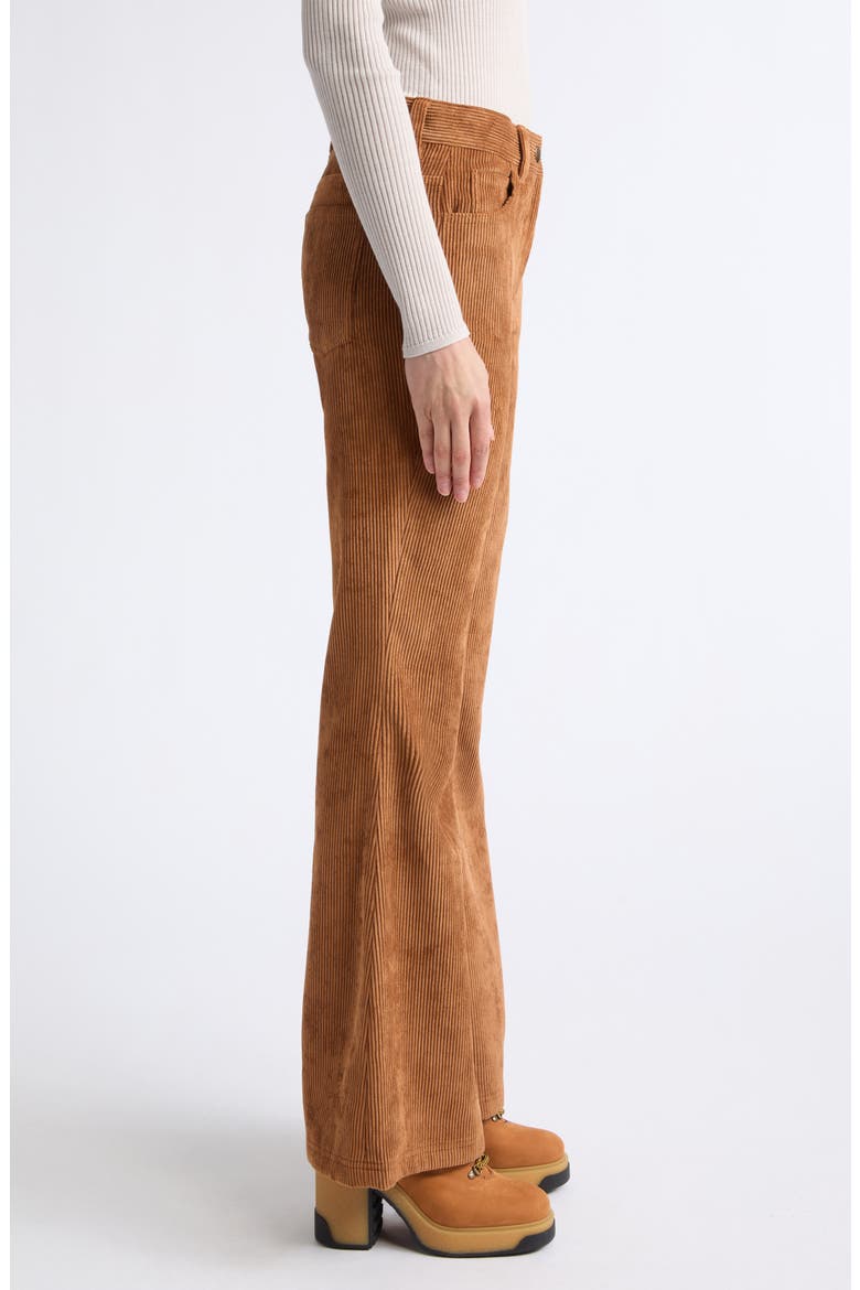 Corduroy Flare Leg Pants, Alternate, color, BROWN