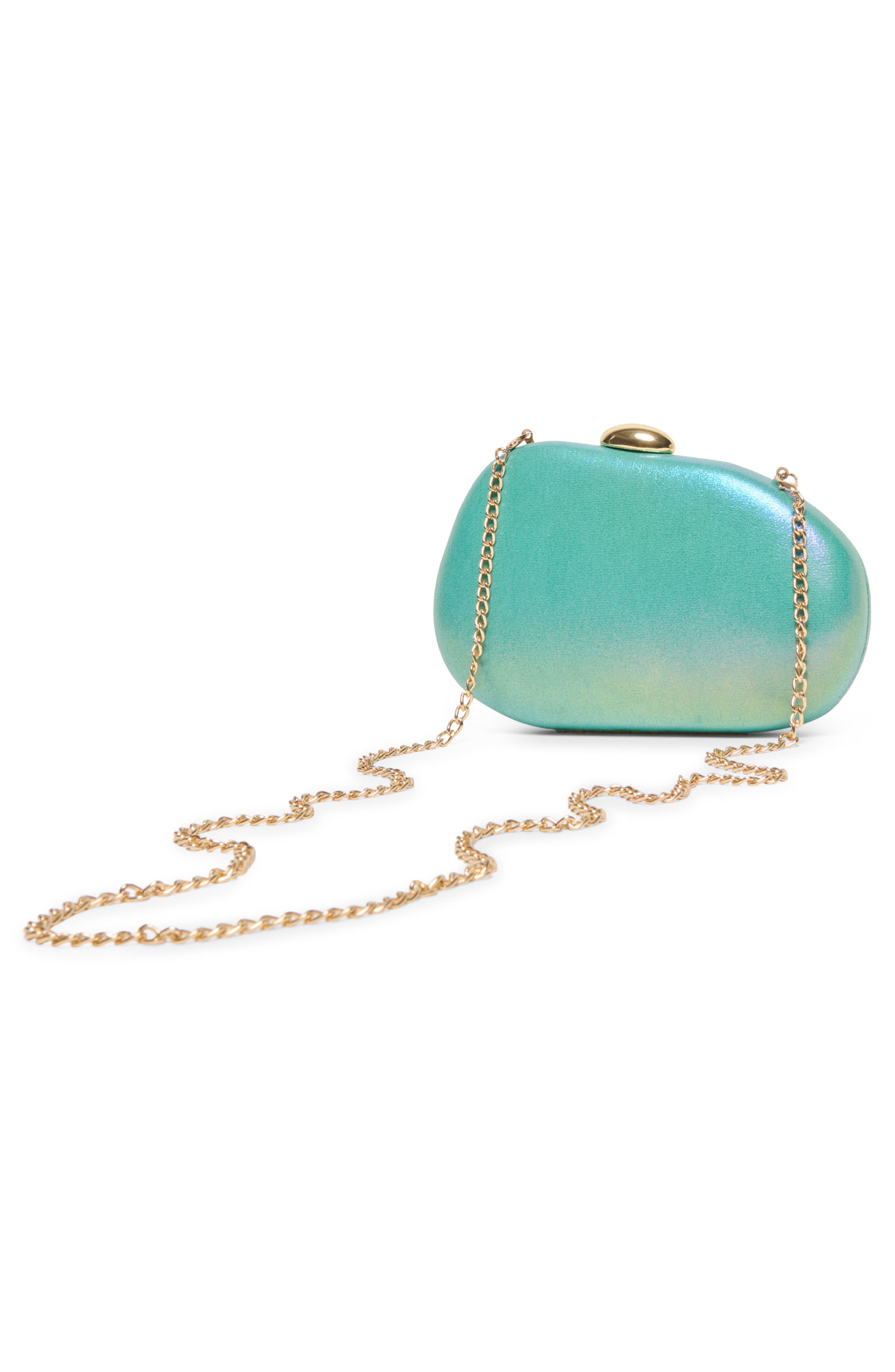 Dionne Hardshell Clutch, Alternate, color, TURQUOISE