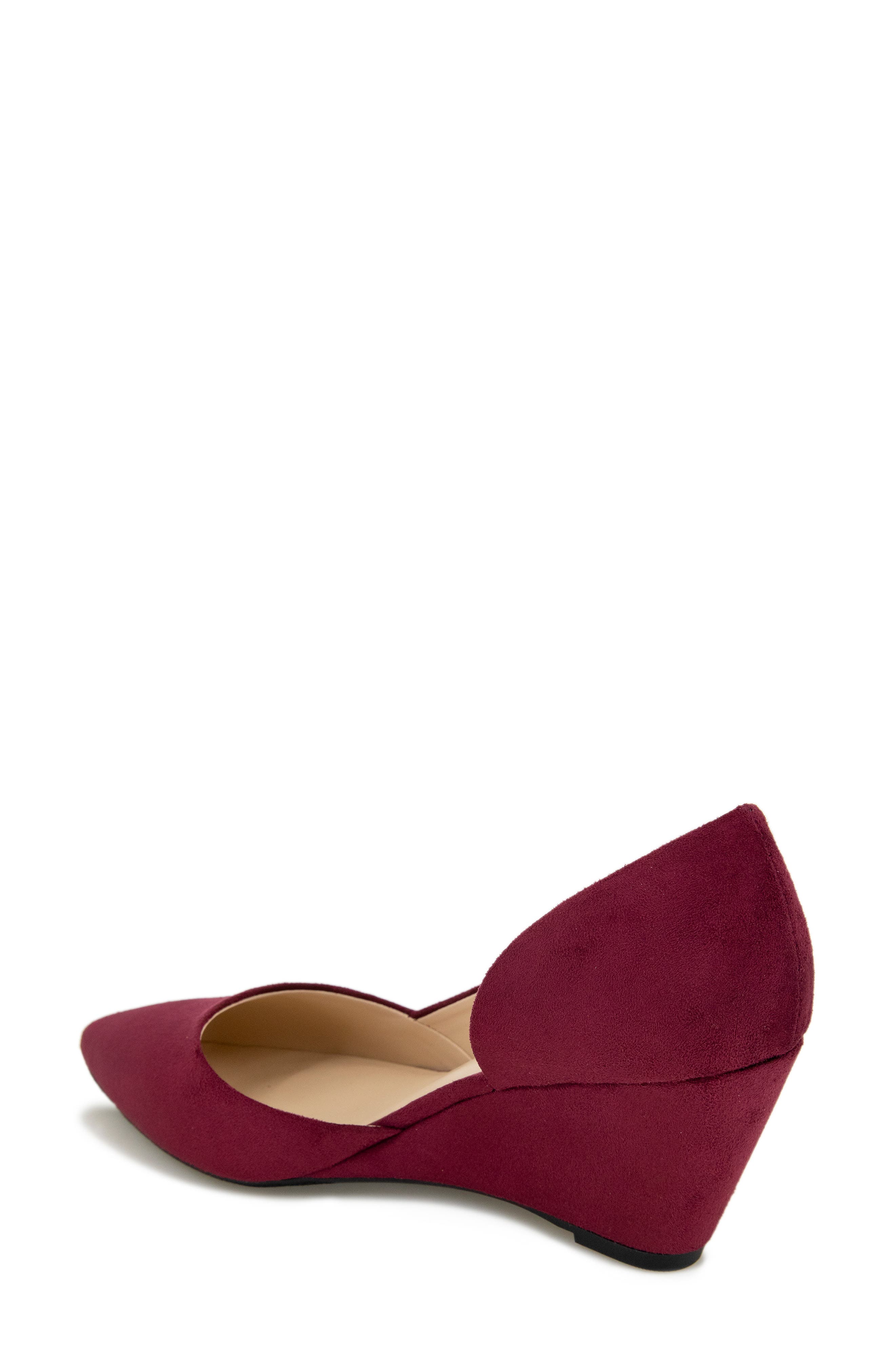 Reaction Kenneth Cole Eltinn Wedge Pump, Alternate, color, Burgundy Micro