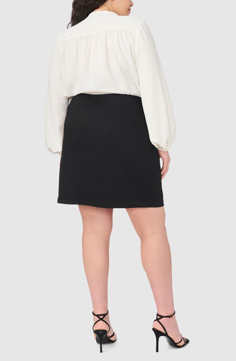 Halogen<sup>®</sup> A-Line Cotton Blend Skirt, Alternate, color, Rich Black