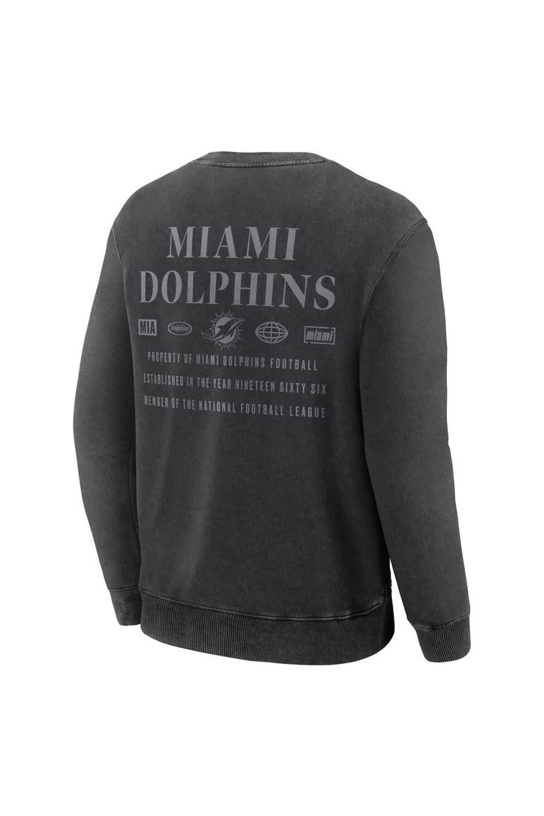 Men's Fanatics Black Miami Dolphins Deep Route Pullover Sweatshirt, Alternate, color, Black