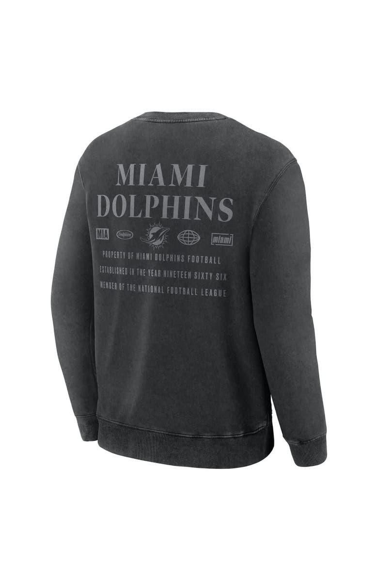 FANATICS Men's Fanatics Black Miami Dolphins Deep Route Pullover Sweatshirt, Alternate, color, Black