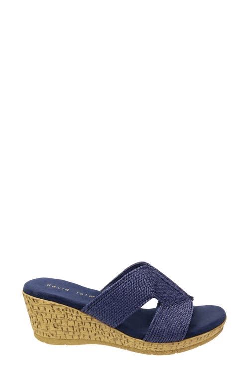 David Tate Vibe Wedge Slide Sandal In Navy