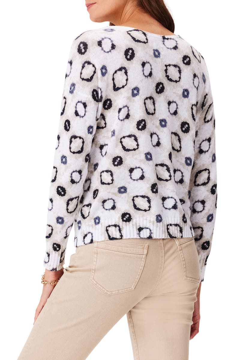 NIC+ZOE Night & Day Abstract Print Sweater, Alternate, color, White Multi