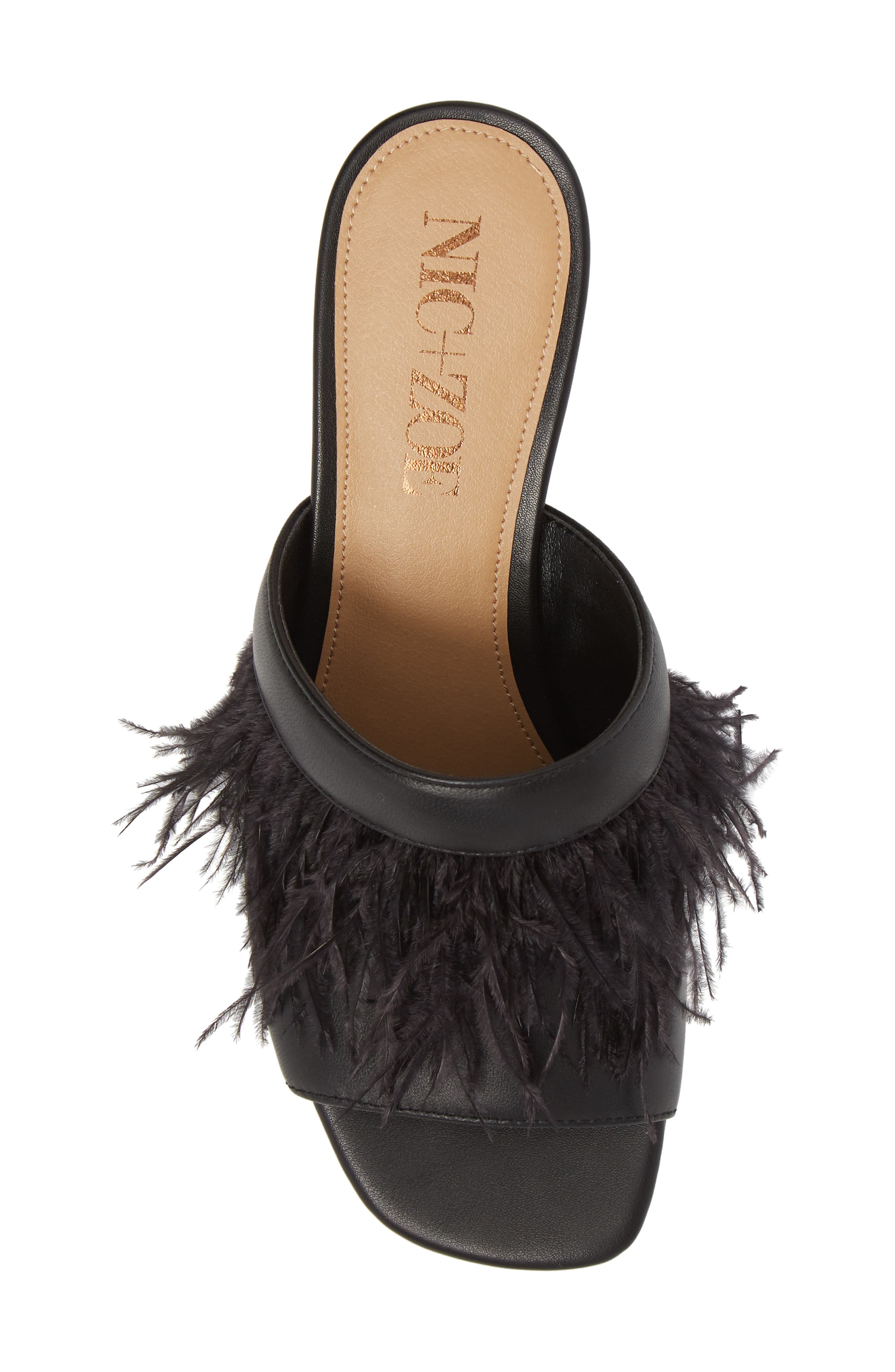 NIC + ZOE Feather Mule, Alternate, color, BLACK LEATHER