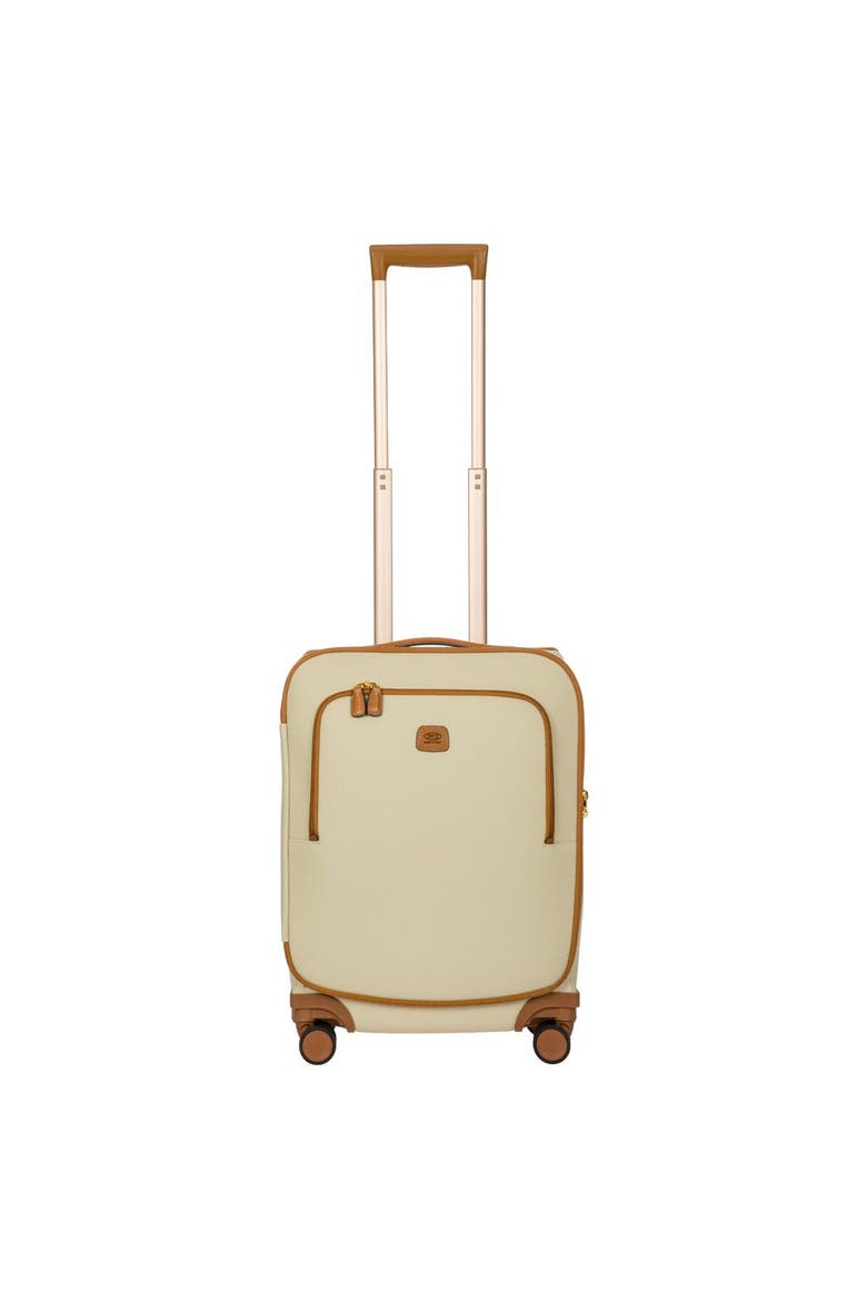 Firenze Softside 21" Carry On Compound Spinner Luggage, Main, color, Cream