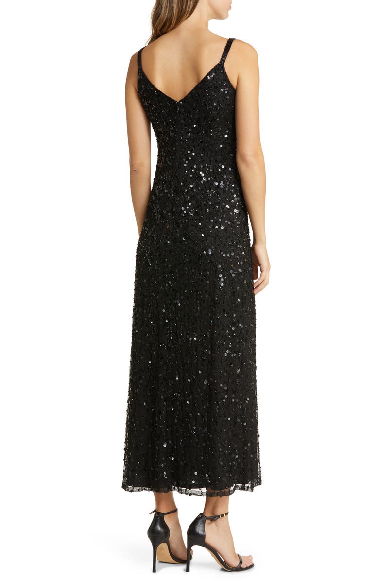 Pisarro Nights Beaded Cocktail Dress with Bolero, Alternate, color, Black