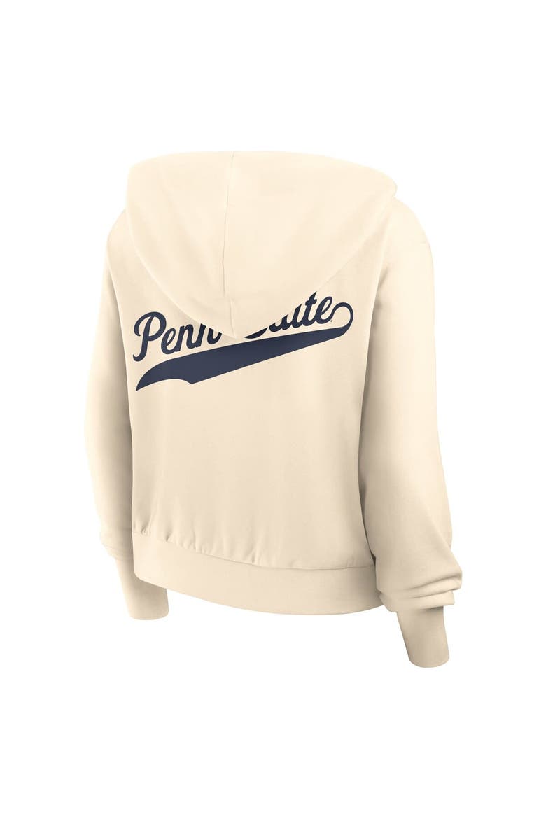 Women's Nike Cream Penn State Nittany Lions Cropped Chill Full-Zip Hoodie, Alternate, color, Cream