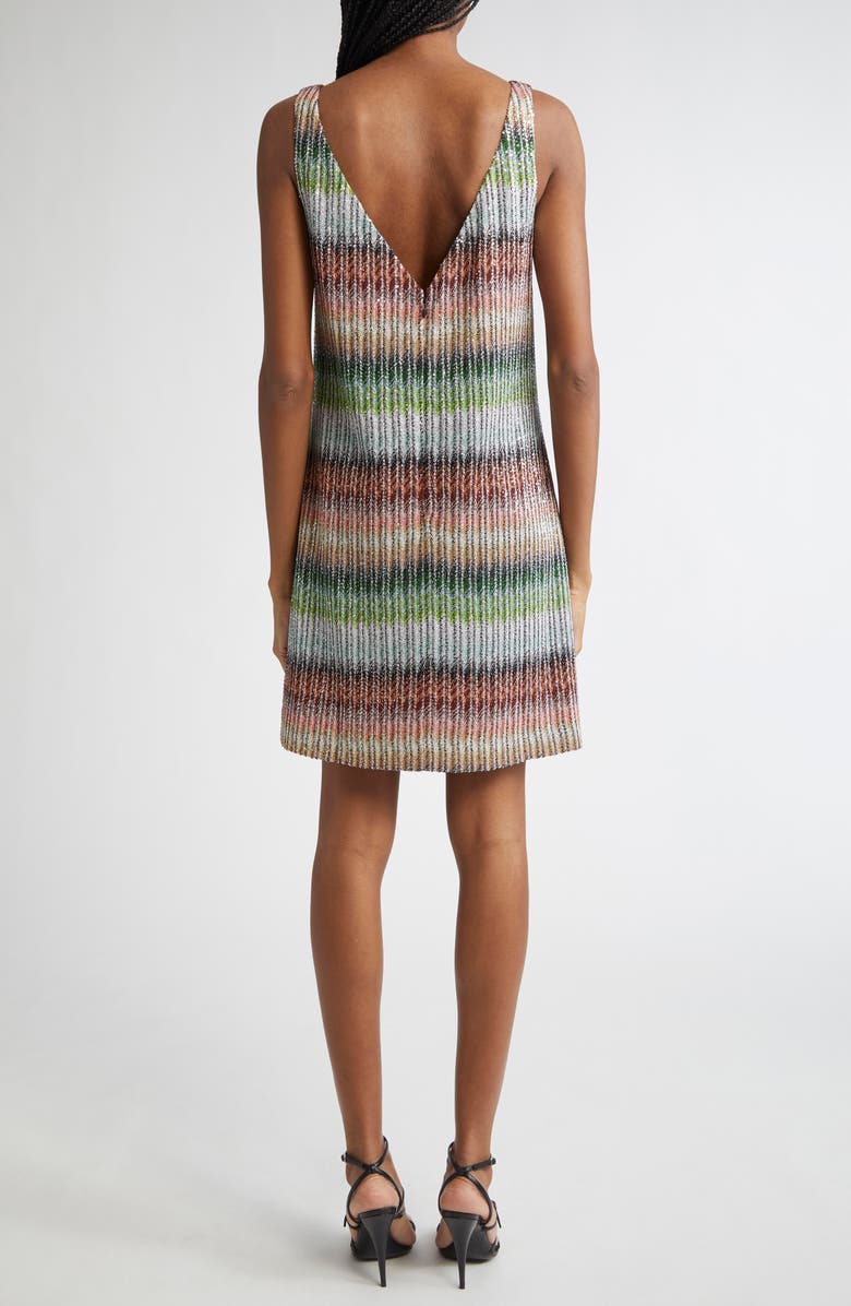 Missoni Metallic Zigzag Knit Minidress, Alternate, color, Green/ Red/ Sky
