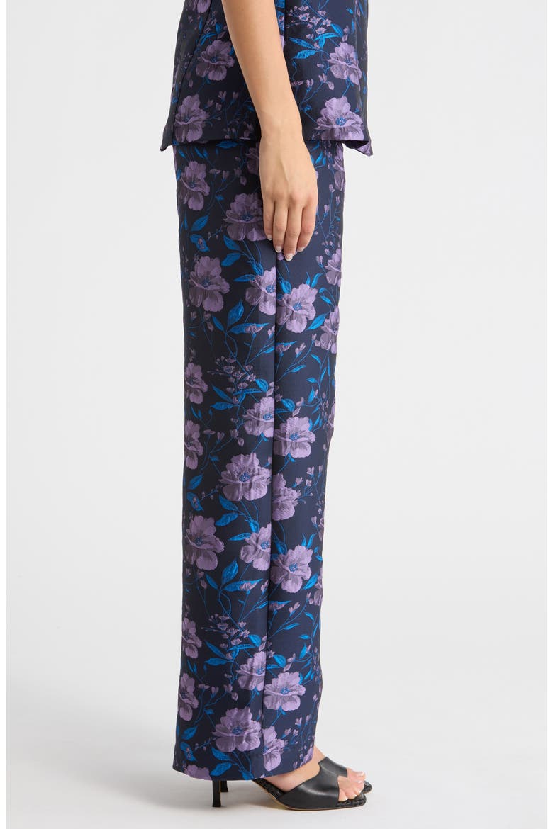 Nicole Jacquard Bern Wide Leg Pants, Alternate, color, NAVY-MULTI