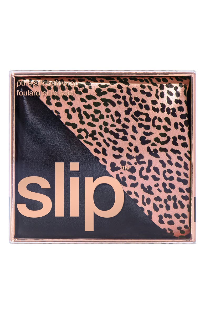 slip Wild Leopard Silk Hair Wrap, Main, color,