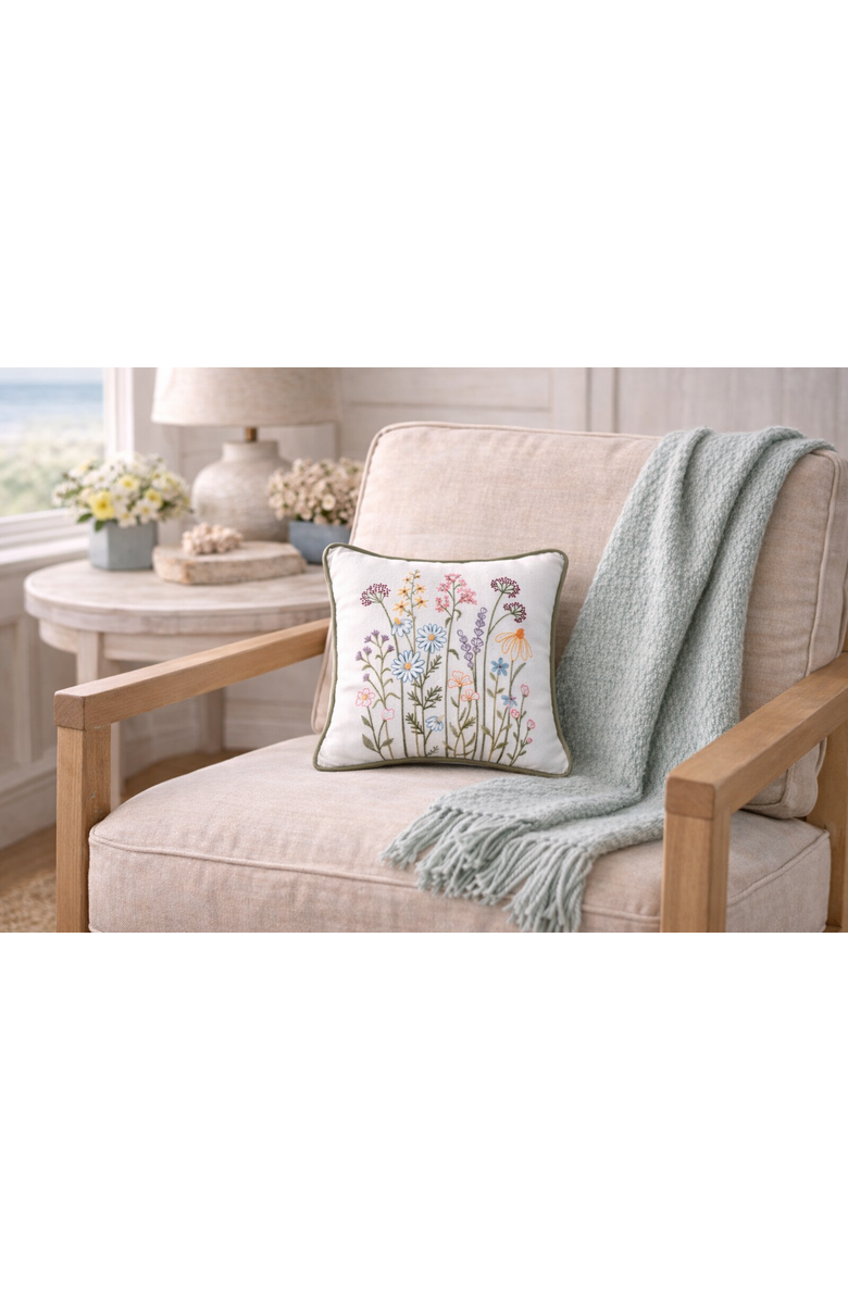 C&F Home Botanical Garden Flowers Cotton Blend Mini Spring Accent Pillow 12" x 12", Alternate, color, 