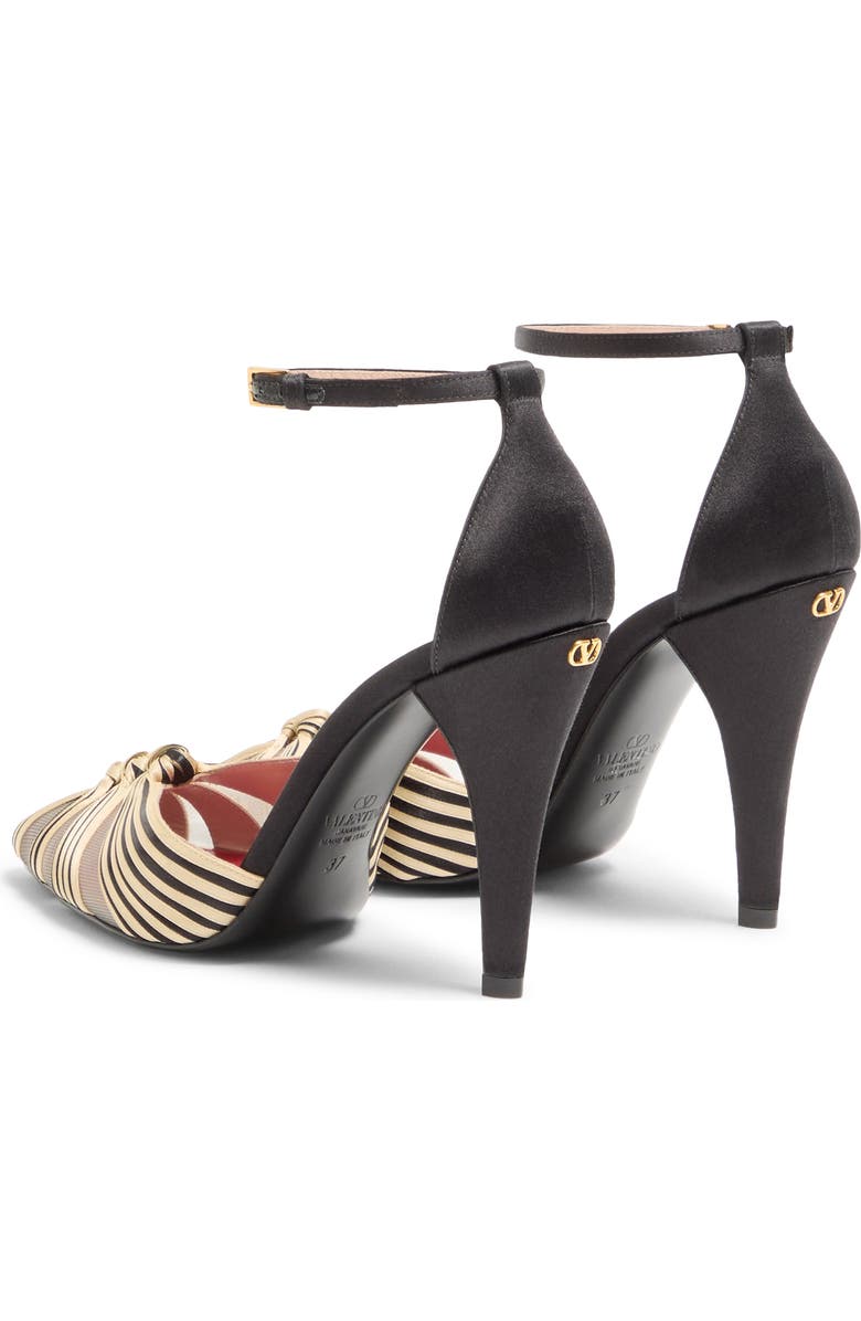 Valentino Annine Satin Ankle Strap Pump, Alternate, color, Black/ Beige