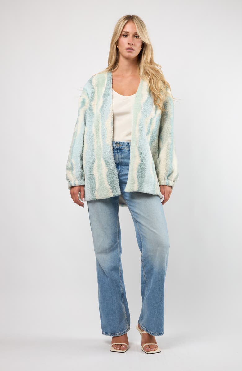 Viens Avec Moi Driftwood High Pile Fleece Jacket, Alternate, color, Blue