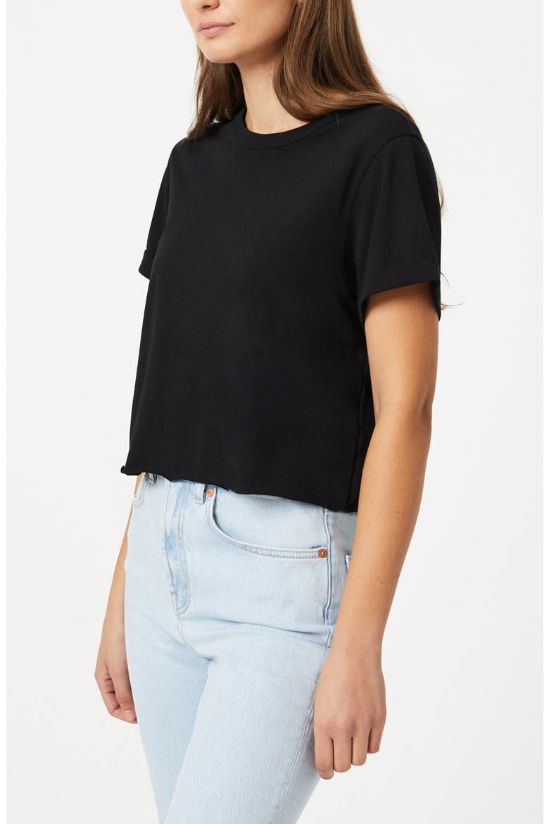 Raw Hem Crop T-Shirt, Alternate, color, BLACK