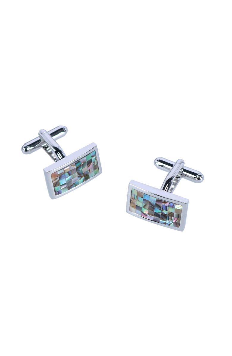 Trafalgar Walken the Mother of Pearl Cufflinks, Main, color, Silver