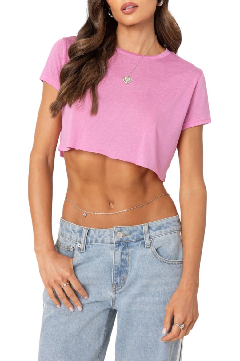 Seville Burnout Crop T-Shirt, Main, color, PINK