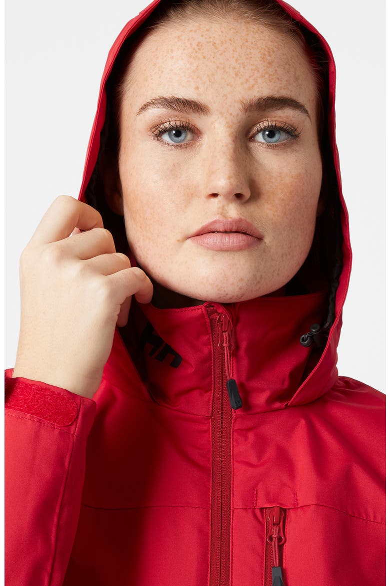 Crew Waterproof Hooded Jacket, Alternate, color, 162 RED