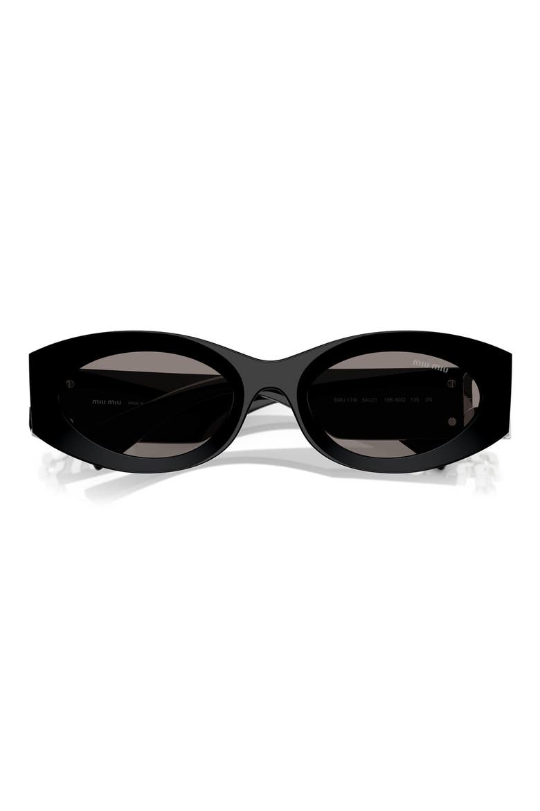 54mm Rectangular Sunglasses, Alternate, color, BLACK / DARK GREY