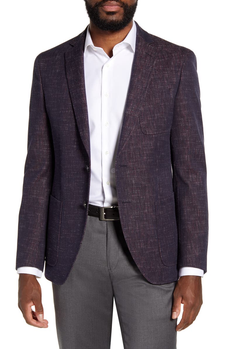 BOSS Raye Slim Fit Stretch Solid Cotton Sport Coat, Main, color,