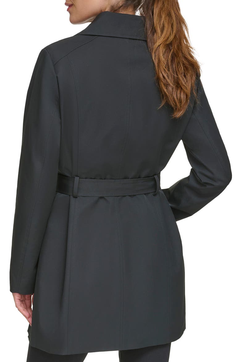 Belted Water Resistant Trench Coat, Alternate, color, BLACK