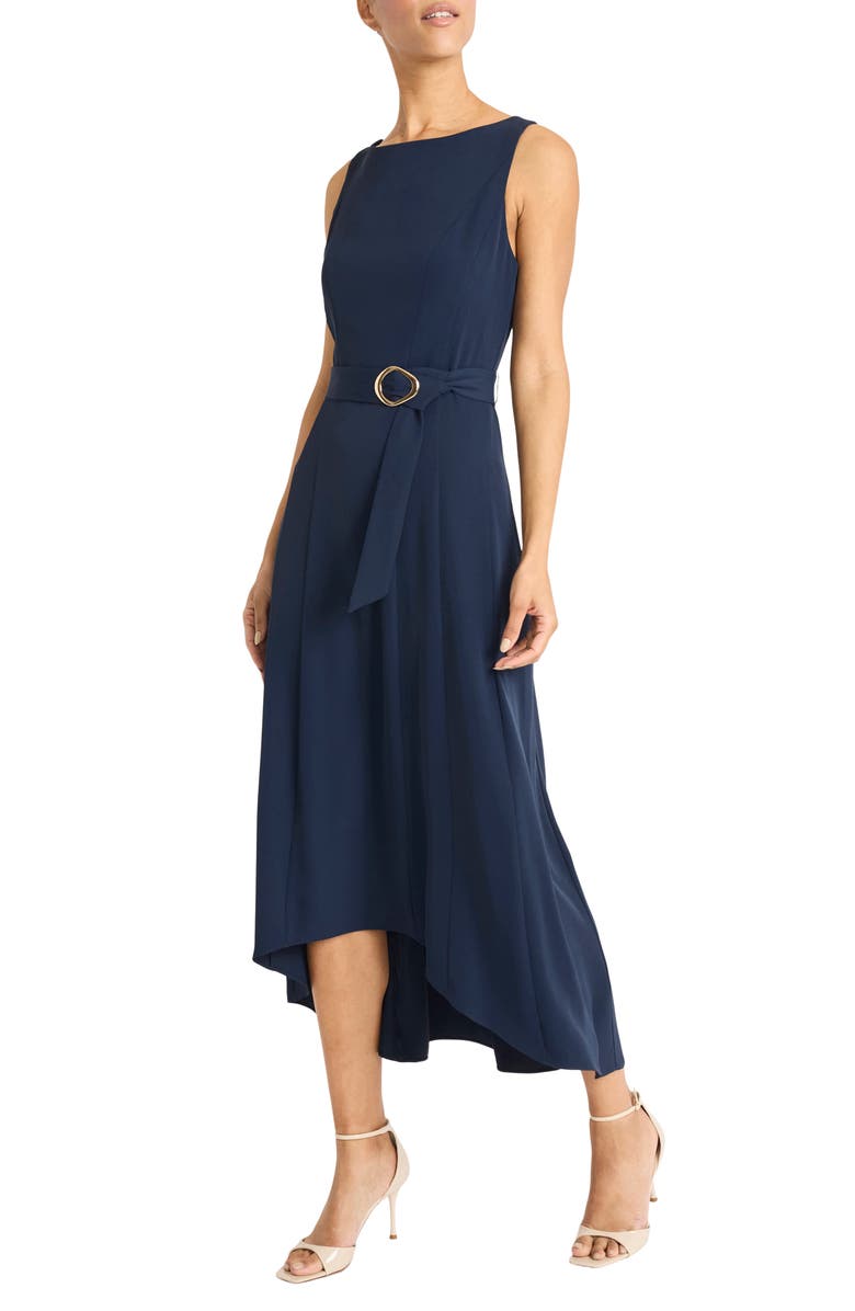 Maggy London Belted High-Low Dress, Alternate, color,