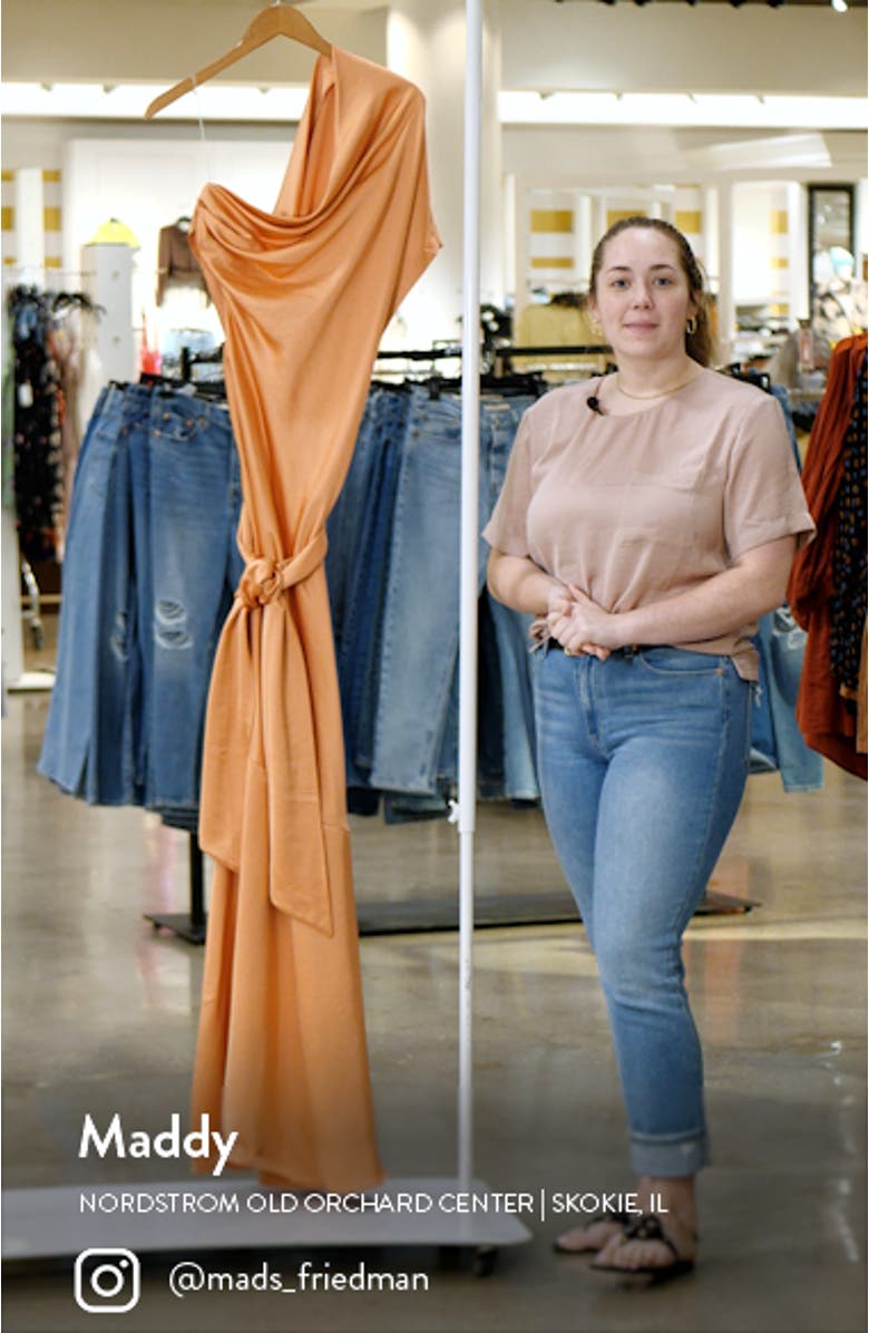 Erika One-Shoulder Satin A-Line Dress, sales video thumbnail