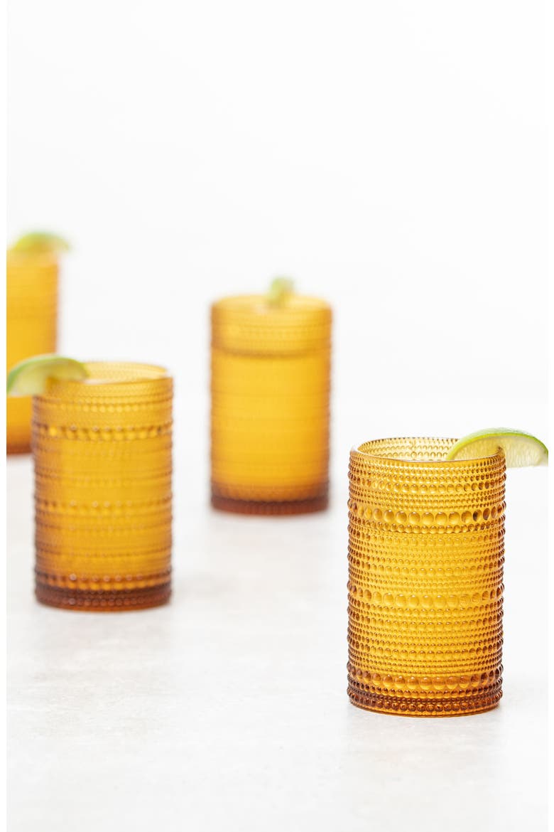 Jupiter Set of 6 Iced Beverage Glasses, Alternate, color, AMBER