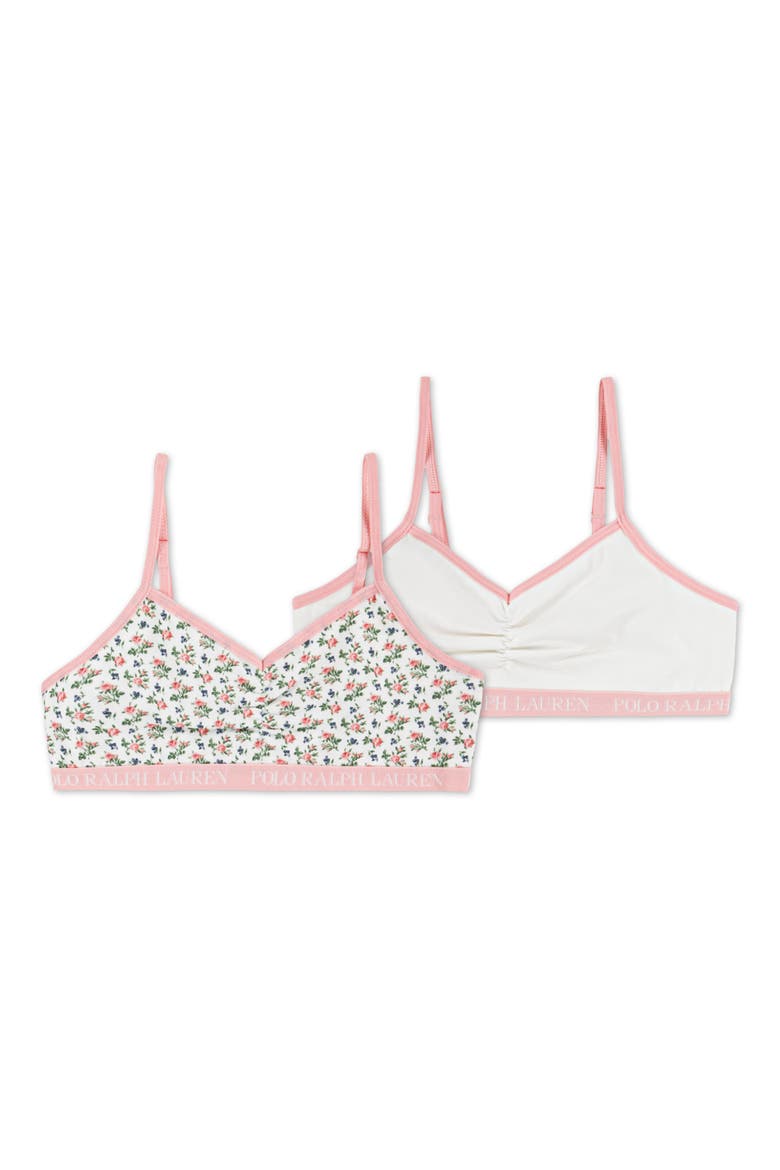 Kids' Assorted 2-Pack Bralettes, Main, color, CLOUD DANCER