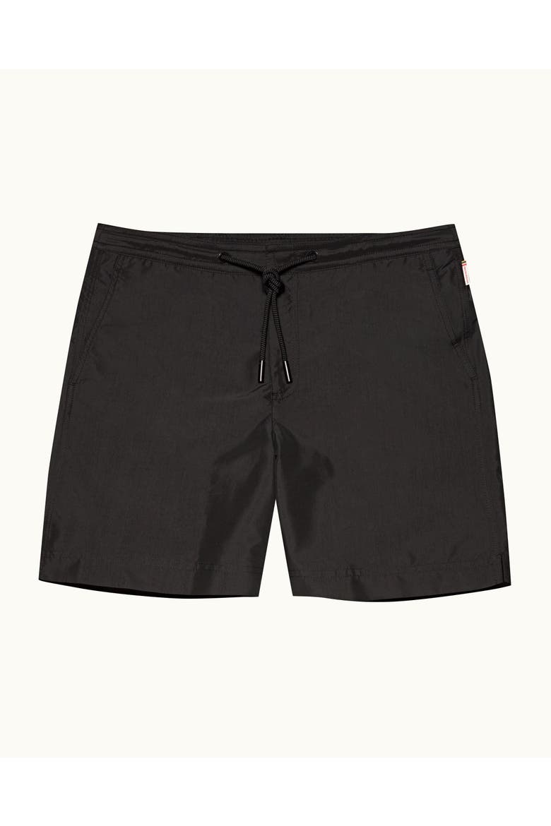 Bulldog Drawcord Mid-Length Lightweight Drawcord Swim Shorts, Alternate, color, Black
