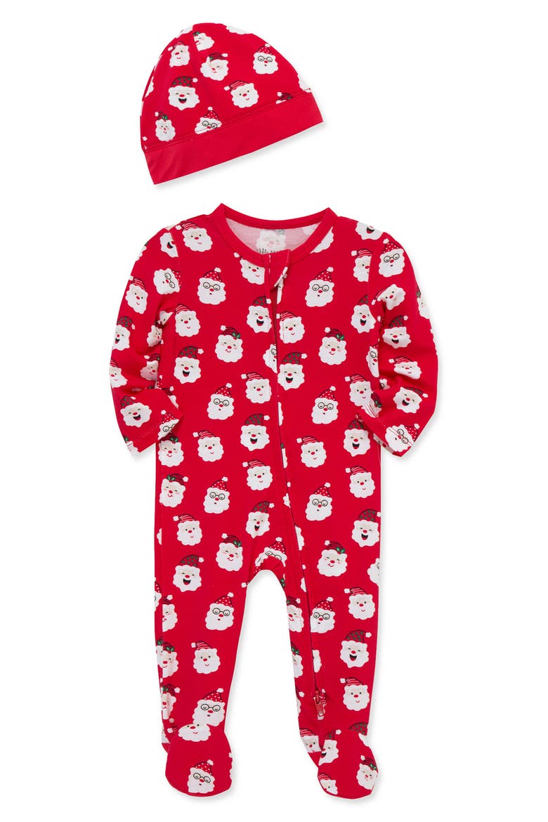 Kids' Santa Footie & Hat Set, Alternate, color, RED
