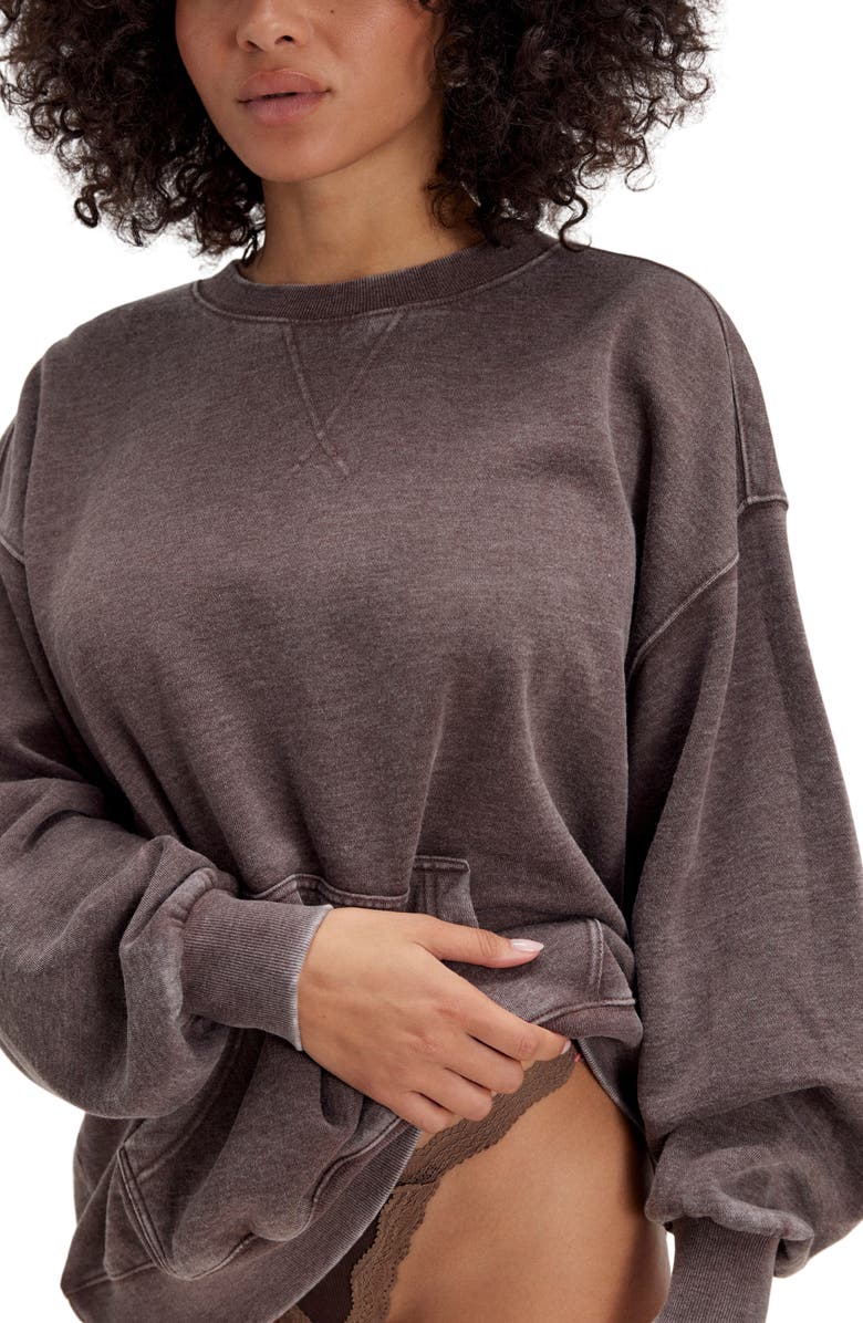 Free People Intimately FP Slow It Down Oversize Cotton Blend Sweatshirt, Alternate, color, French Toast