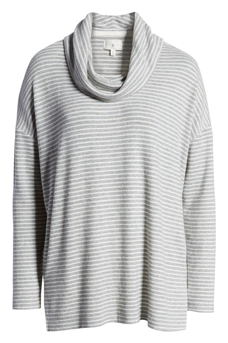 Brushed Cowl Neck Top, Alternate, color, LAZY GREY MELANGE