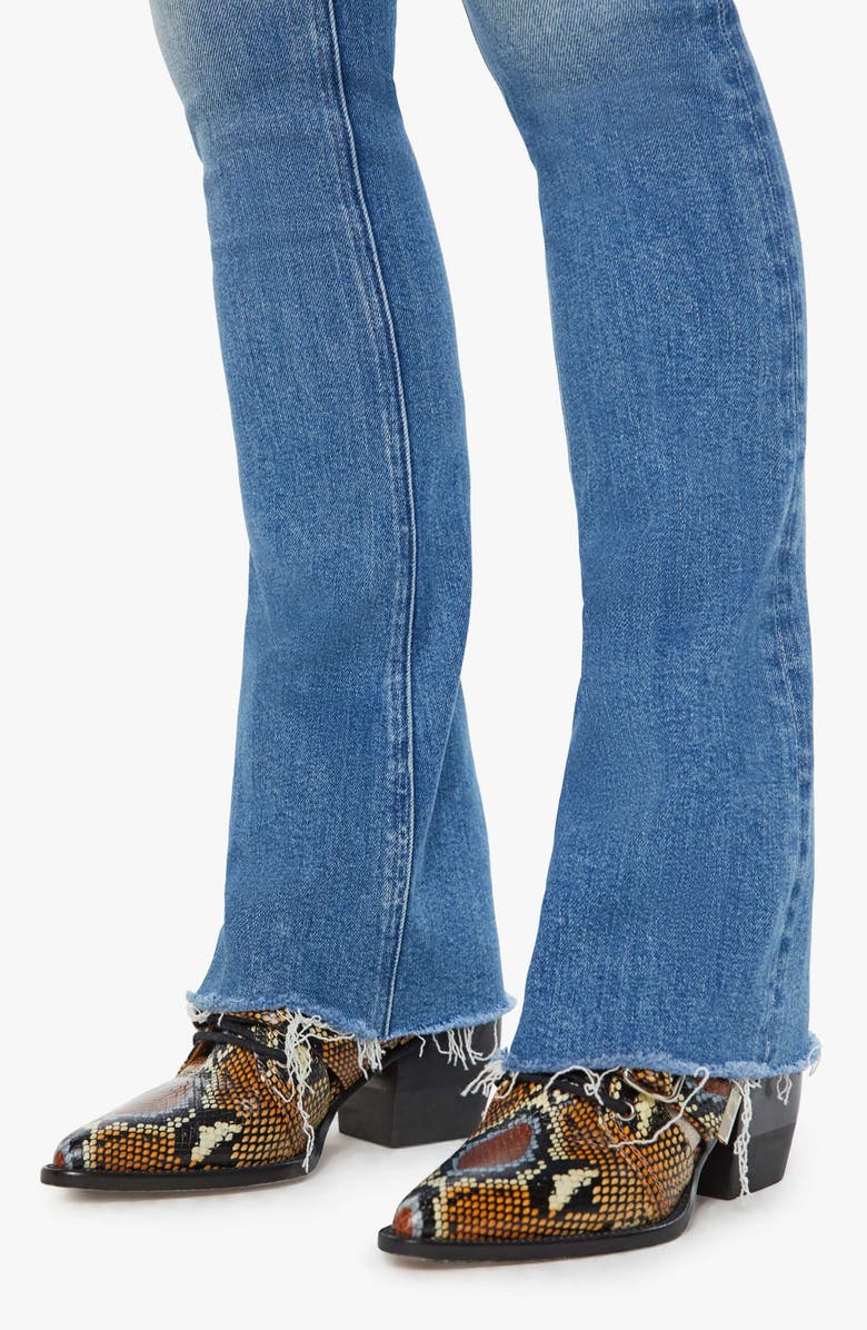 MOTHER Runaway Frayed Hem Skinny Flare Jeans, Alternate, color,