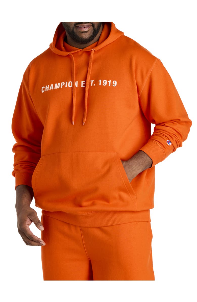 Champion Big & Tall Power Blend Hoodie, Main, color, Orange