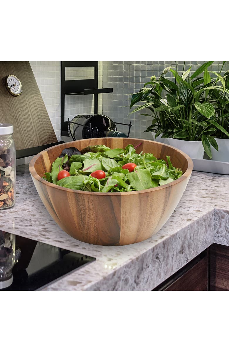 FRIELING Acacia Wood Tulip Bowl, Large 5-Inch x 12-Inch Diameter, Alternate, color, Brown