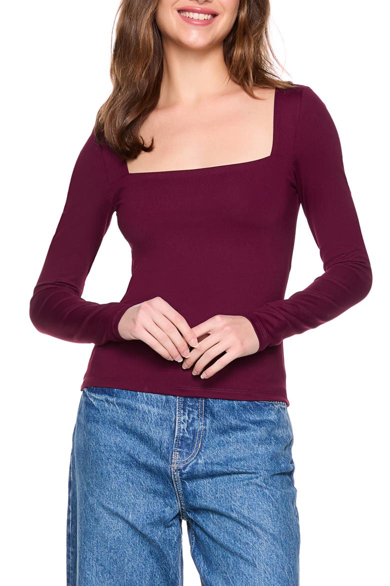 Square Neck Top, Alternate, color, PORT