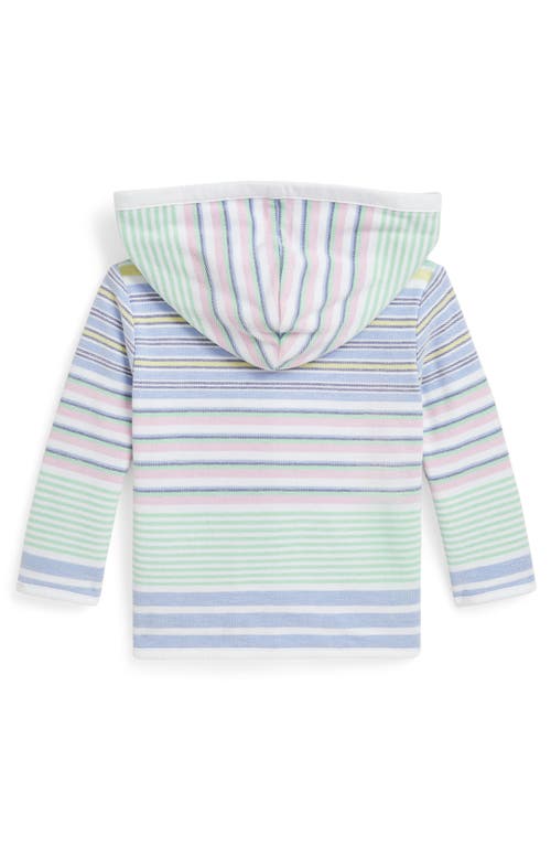 Polo Ralph Lauren Ralph Lauren Stripe Oxford Cotton Snap-up Hooded Jacket In Blue Multi Stripe