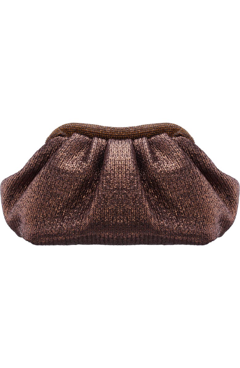 Nina Zayla Frame Clutch, Alternate, color, Bronze