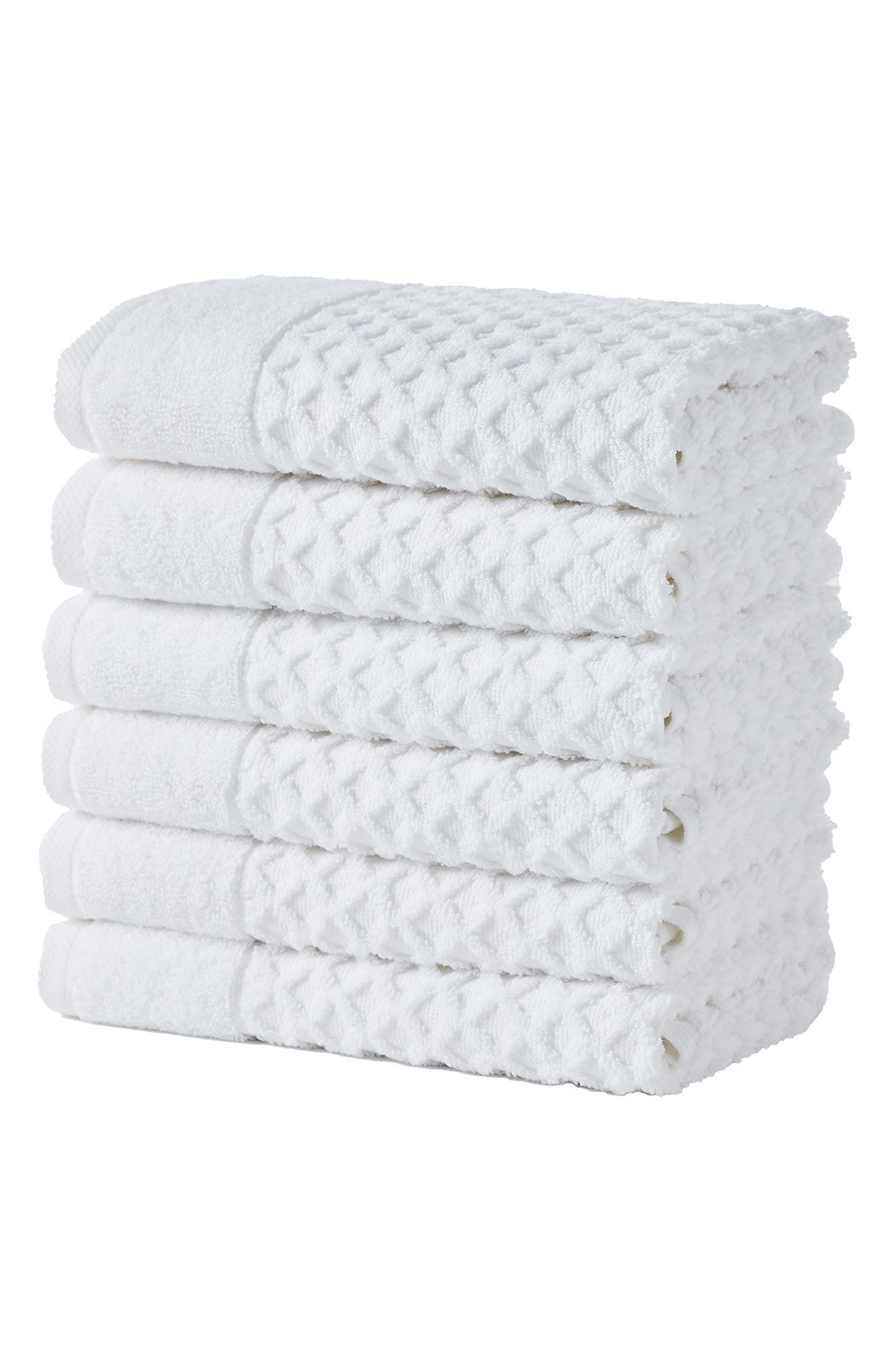 Woven & Weft 6-Pack Diamond Textured Hand Towels
